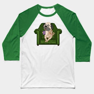 Pixel Pug Psychiatrist Baseball T-Shirt